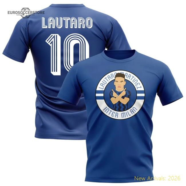 Lautaro Martínez Inter Milan Illustration Fan T-shirt (royal)