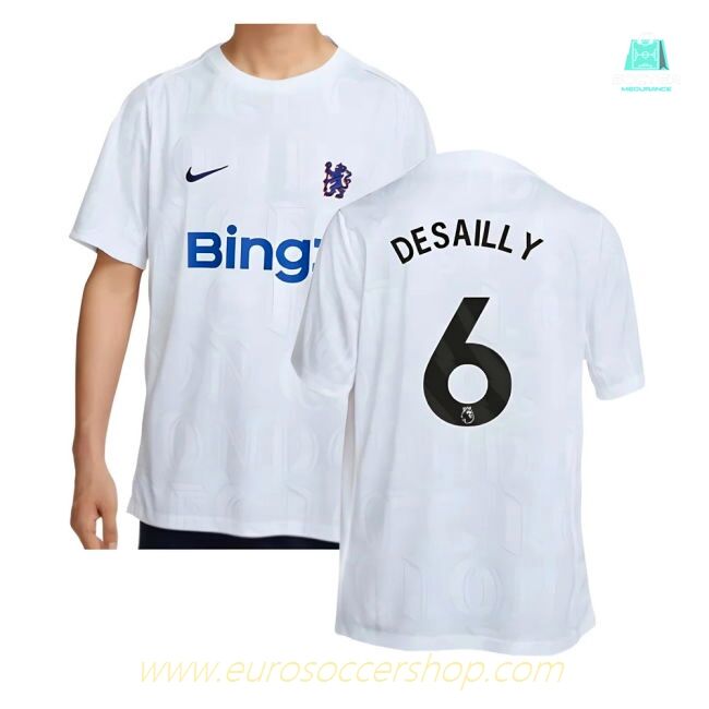 2025-2026 Chelsea Academy Pro Pre-Match Football Top (White) (Desailly 6)