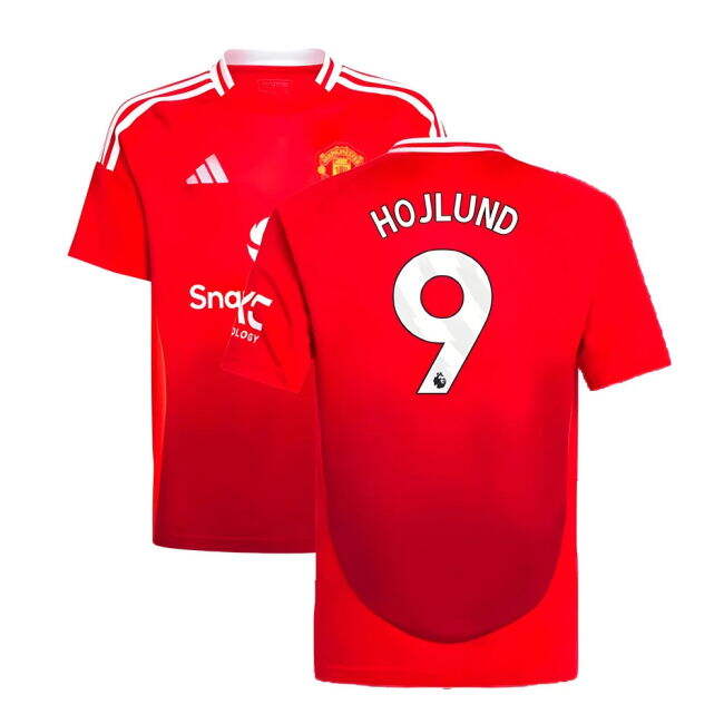 Man Utd 2024-20 Home Football Shirt Featuring Hojlund 9 L M S Kids