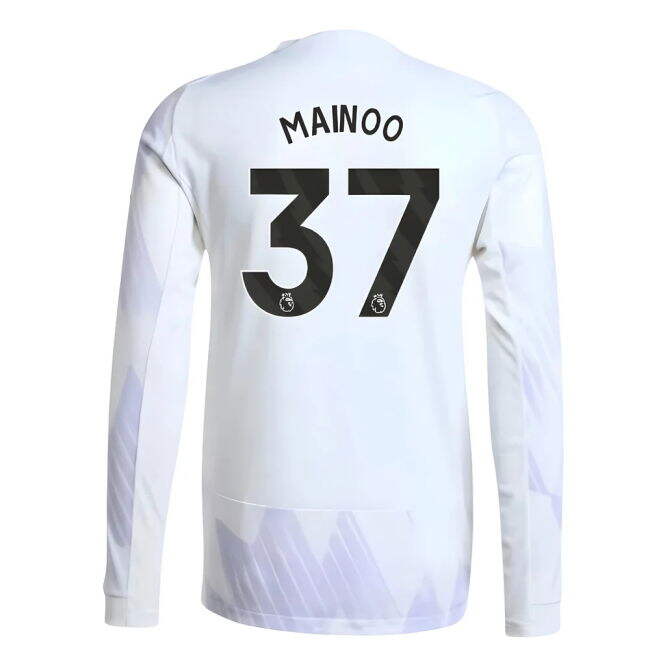 Women's 2025-2026 Man Utd Authentic Long Sleeve Away Shirt (Mainoo 37)