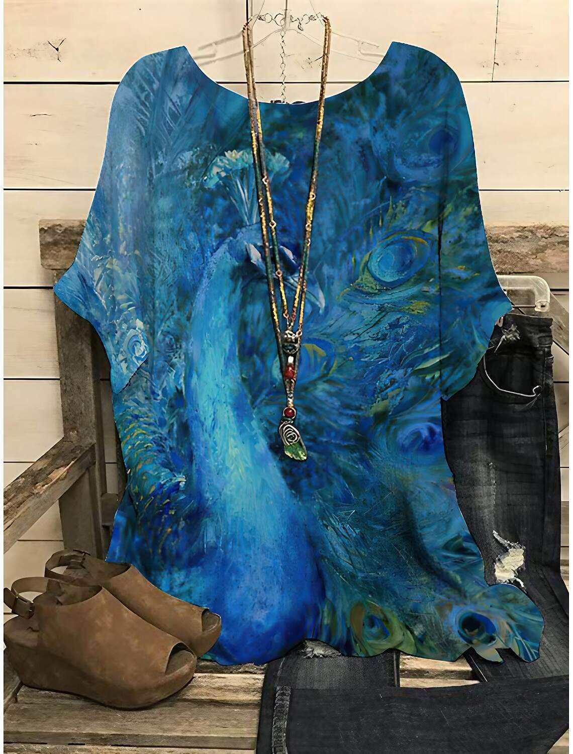 Women's Plus Size T Shirt Punk & Gothic Graphic Polka Dot Butterfly Regular Tops Short Sleeve Dolman Sleeve Round Neck Print Regular Fit Daily Going out Weekend Summer Spring