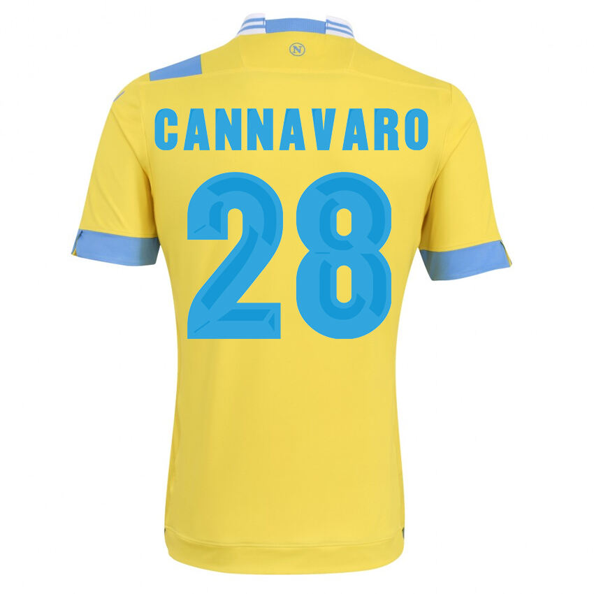 13-14 Napoli 28 Cannavaro Away Yellow Jersey Shirt - Official Replica