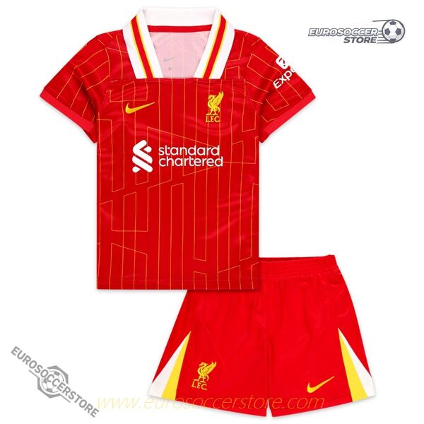 Youngsters' Liverpool FC Home Football Jersey Set for the 24-25 Season