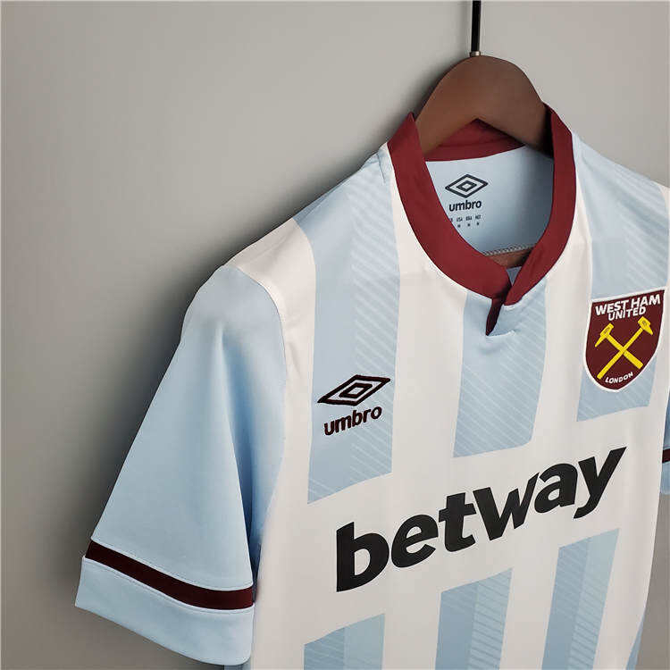 West Ham United 21-22 Away White Soccer Jersey Football Shirt -