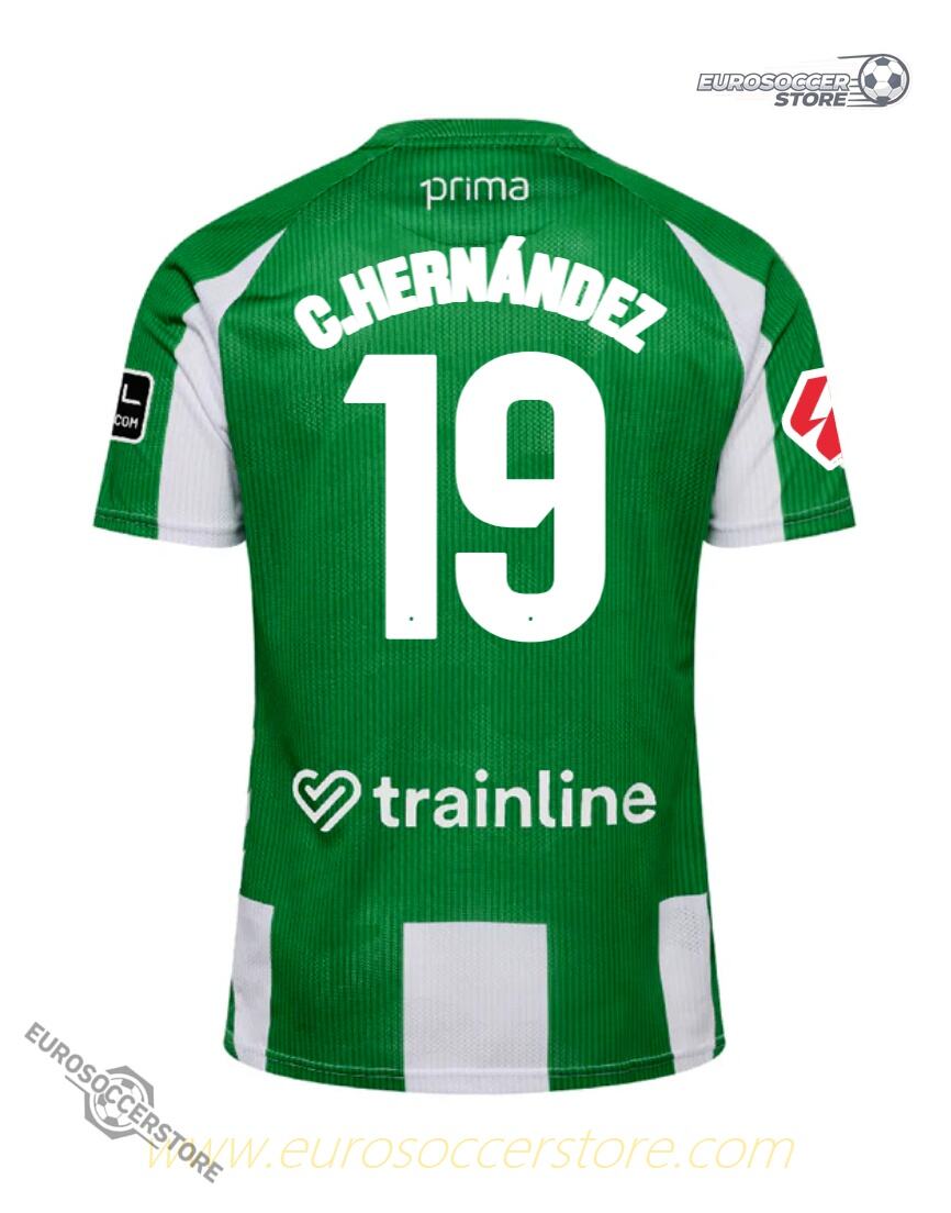 Real Betis Home Jersey for C.HERNÁNDEZ, 19, Season 25-26