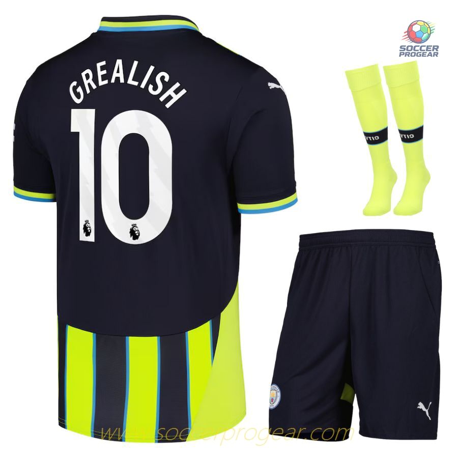 Manchester City Away Child Kit Shirt 2024-25 Edition Grealish