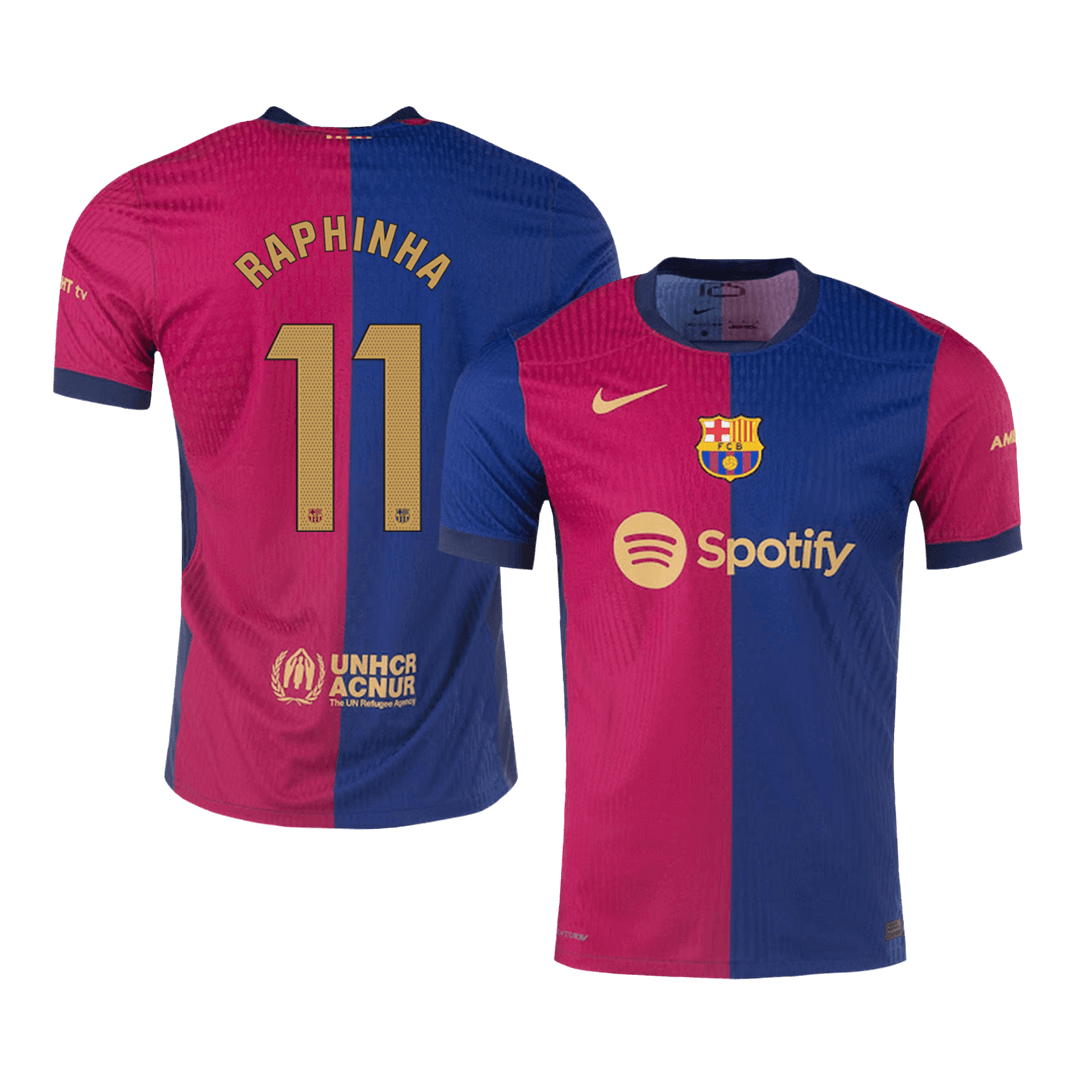 Player Version RAPHINHA #11 Barcelona Home Soccer Jersey 2024/25Authen