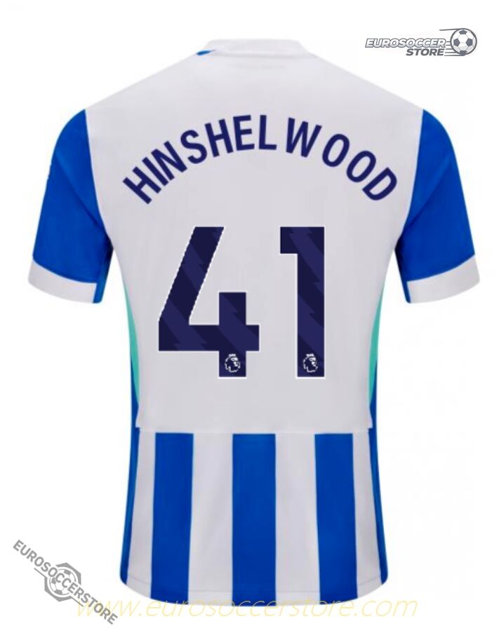 Brighton Hove Albion 25-26 Season Home Jersey with HINSHELWOOD 41 Printing