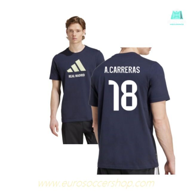 2025-2026 Real Madrid Seasonal Graphic Tee (Legend Ink) (A.Carreras 18)