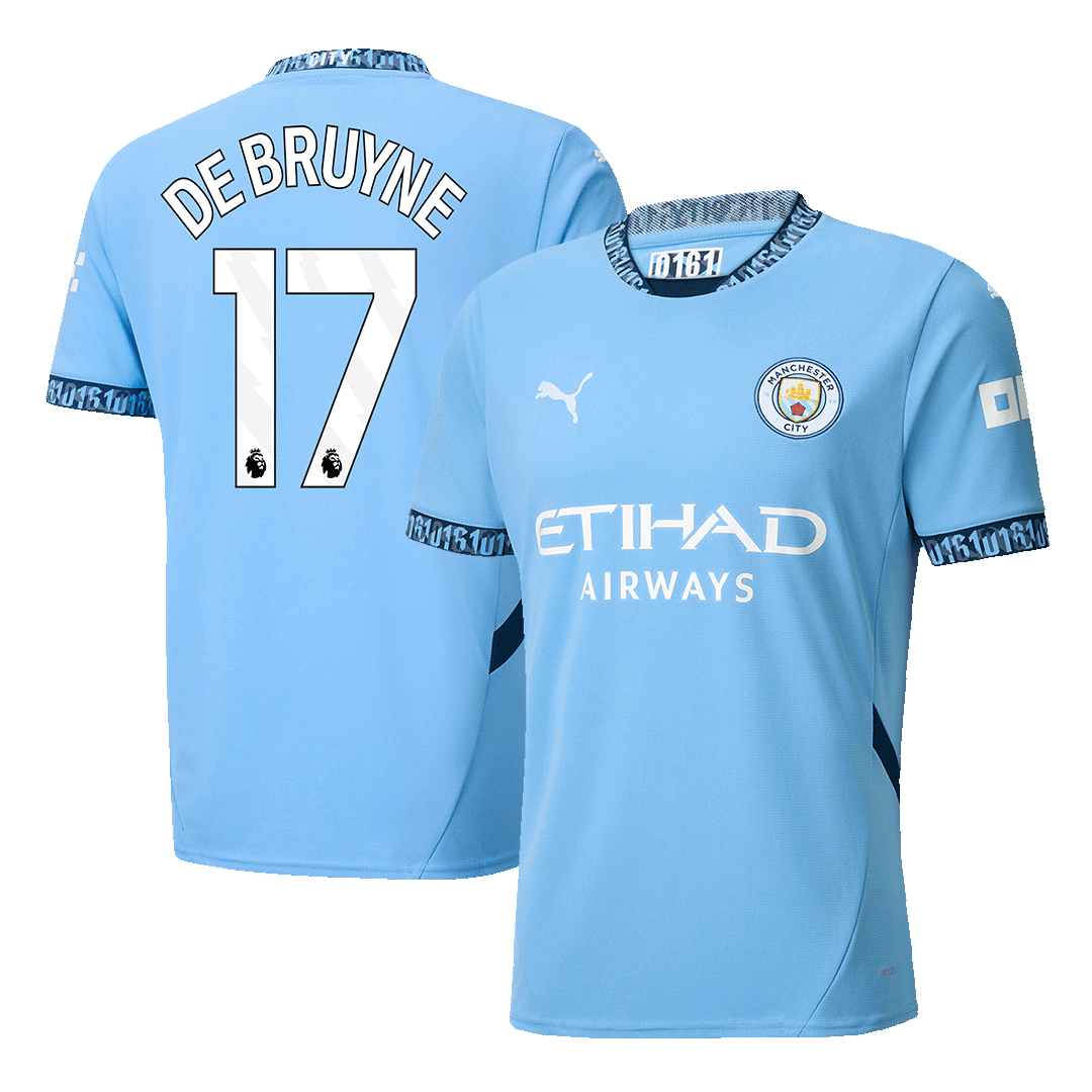 DE BRUYNE #17 Manchester City Home Soccer Jersey 2024/25Authentic Kit