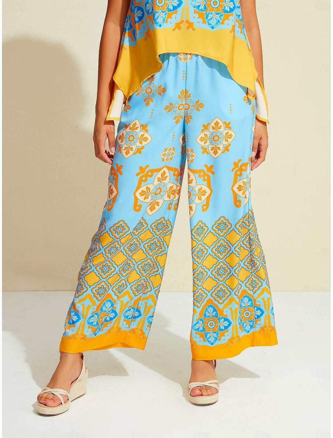 Satin Boho Double Slit Crew Neck Sleeveless Tank Top