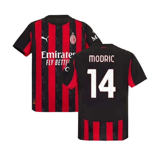 Authentic Replica AC Milan Home Supporter Shirt for Adults (Modric 14)