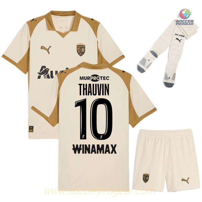 RC Lens Third 2025-2026 Season Thauvin Children Soccer Uniform Football Jersey