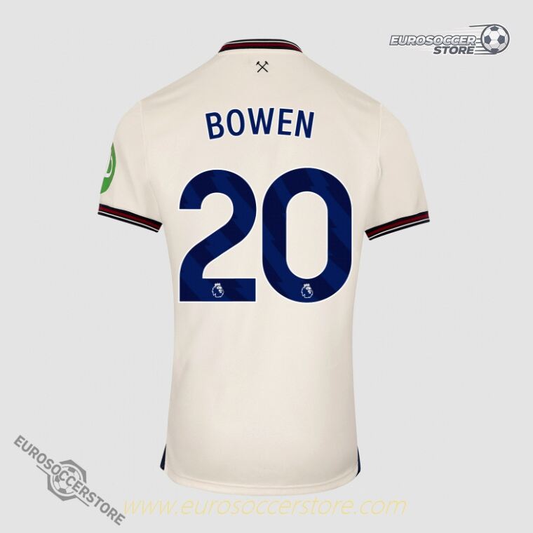 West Ham United 2025-26 Away Jersey with BOWEN 25 Printing
