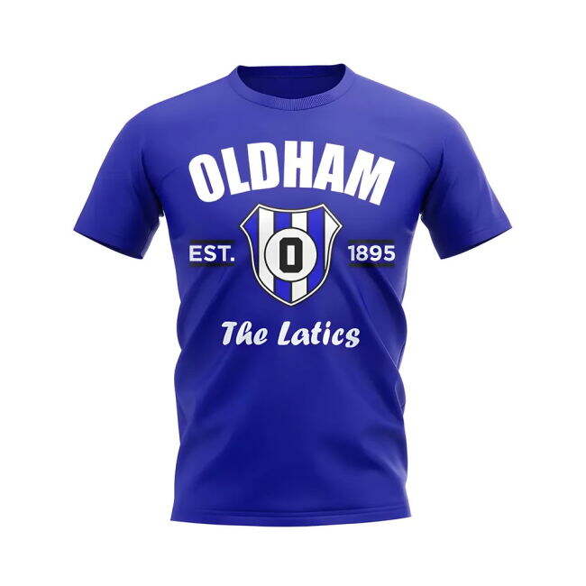 Modern Oldham Established Football T-Shirt (Blue) for Fan Wear