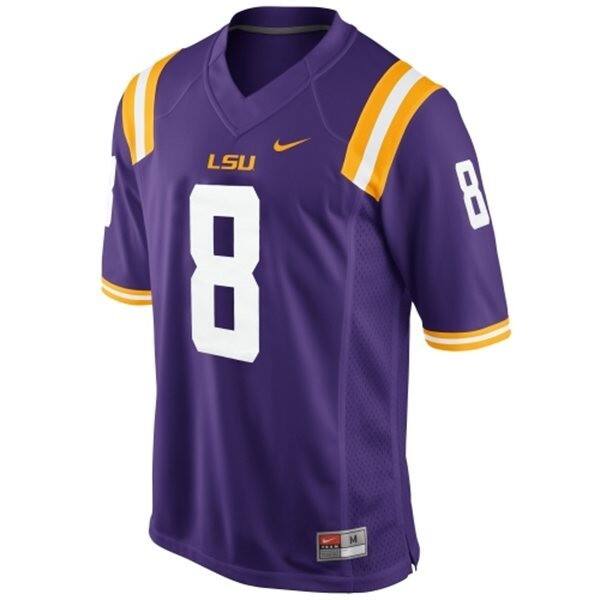Lsu Tigers Men Zach Mettenberger #8 Nike Purple Elite Series Jersey