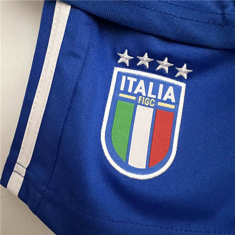 Kids Italy 2023 Home Blue Soccer Kit ShirtShorts - Official Replica