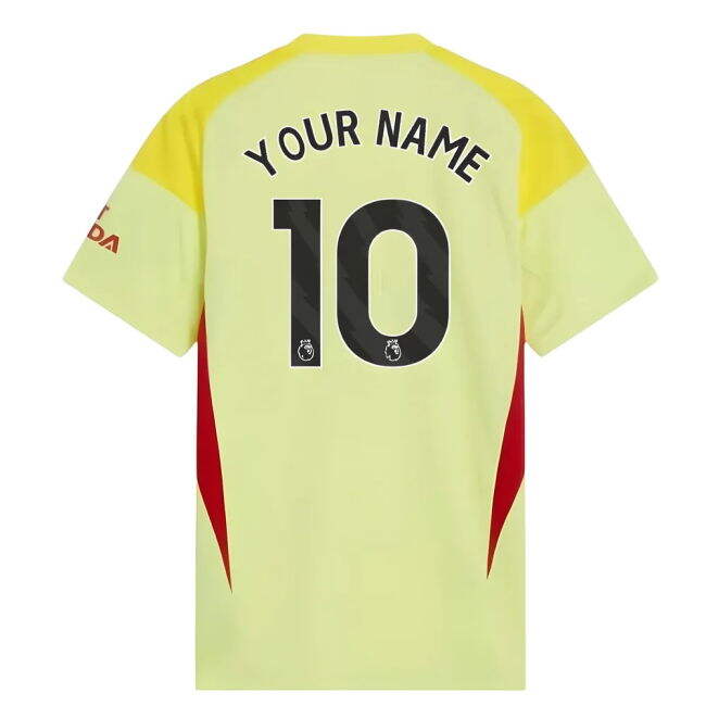 Men's 2025-2026 Arsenal Home Goalkeeper Shirt (Yellow) (Your Name)