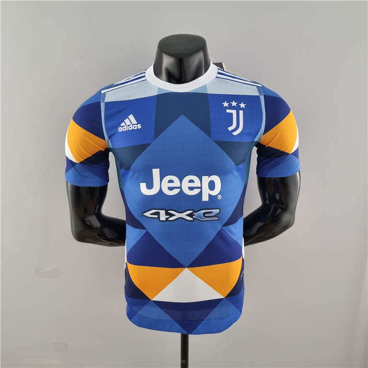 2223 Juventus 4th Blue Orange Soccer Jersey Football Shirt Player