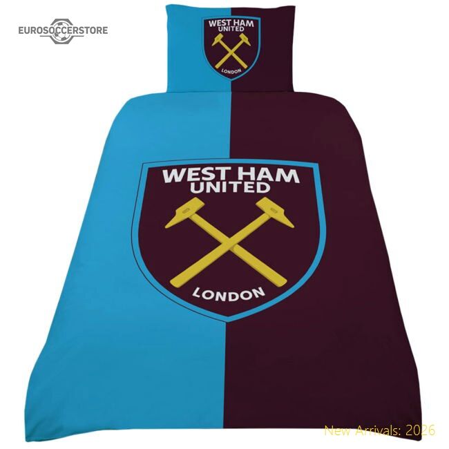 Premium West Ham United Fc Colour Split Single Duvet Set - Premium