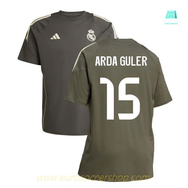 2025-2026 Real Madrid Training Tee (Utility Grey) (Arda Guler 15)