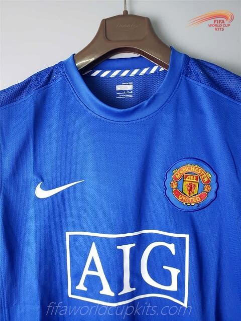 Manchester United 08-09 Away Blue Football Kit
