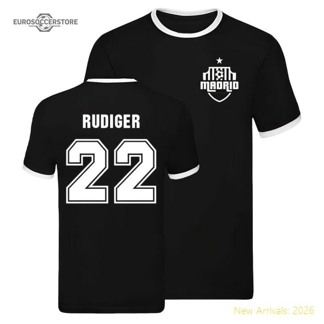 Real Madrid Ringer T-shirt (antonio Rudiger 22) - Great Value