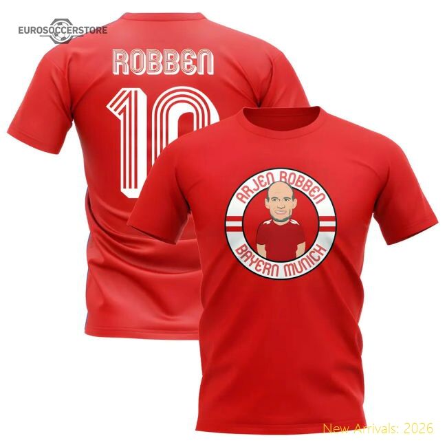 Arjen Robben Bayern Munich Illustration T-shirt (red) - Cost-effective