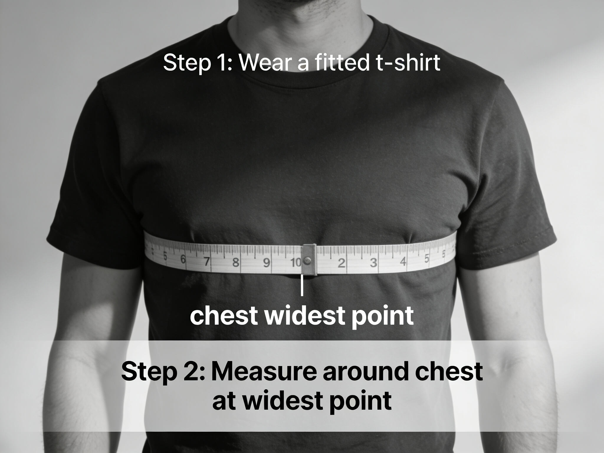 Illustrated guide on how to measure your chest for the perfect fitting Serie A football jersey.