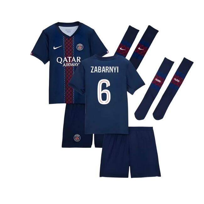 PSG 2025-2026 Home Football Kit (Zabarnyi 6) | Player Issue
