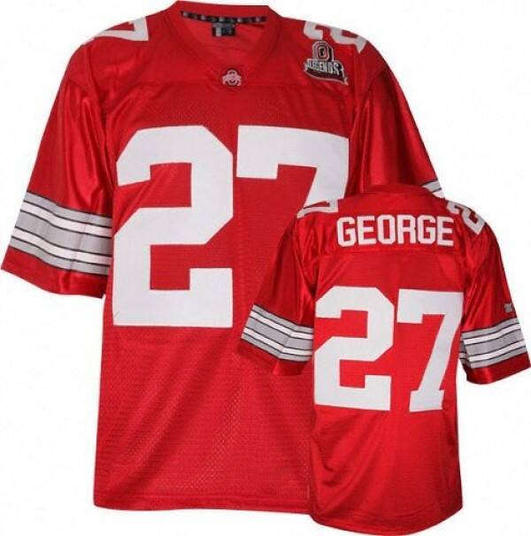 Fan Favorite Men Ohio State Buckeyes #27 Eddie George Men Red Jersey