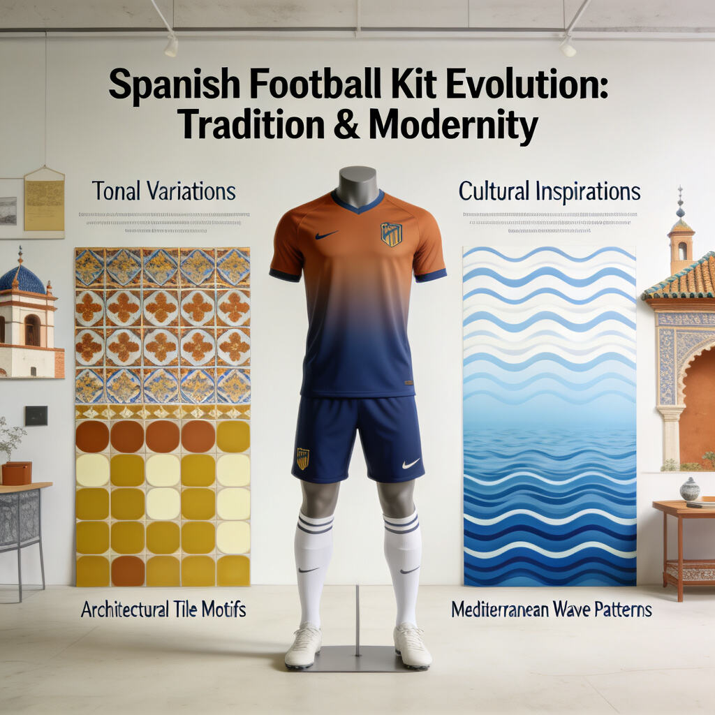 Modern Spanish Football Jersey Design: Color Variation, Gradient Effects, and Cultural Patterns within a Traditional Framework
