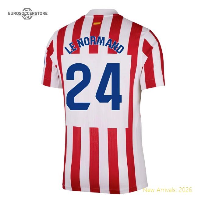 Popular 2025-2026 Atletico Madrid Home Authentic Shirt (Le Normand 24)