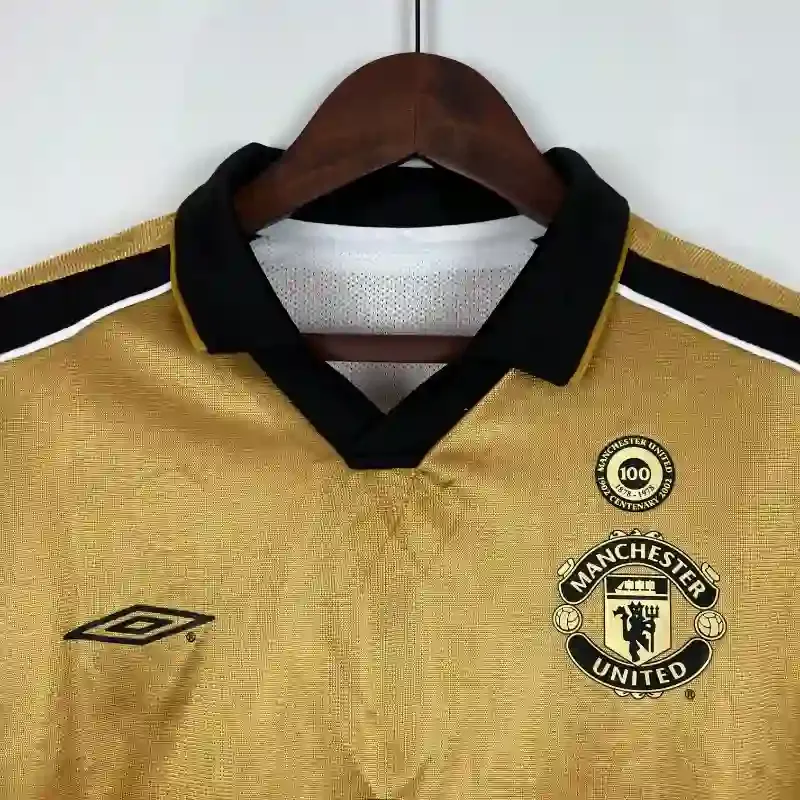 2001-2002 Long Sleeve Manchester United100th Anniversary Soccer retro kit