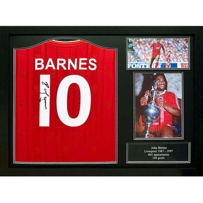 Men's Liverpool FC Barnes Signed Shirt (Framed)