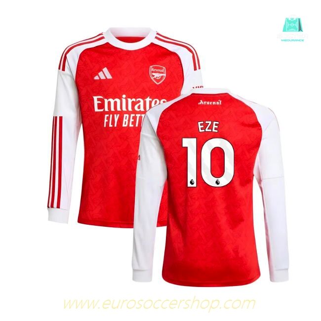 2025-2026 Arsenal Long Sleeve Home Shirt (Kids) (Eze 10)