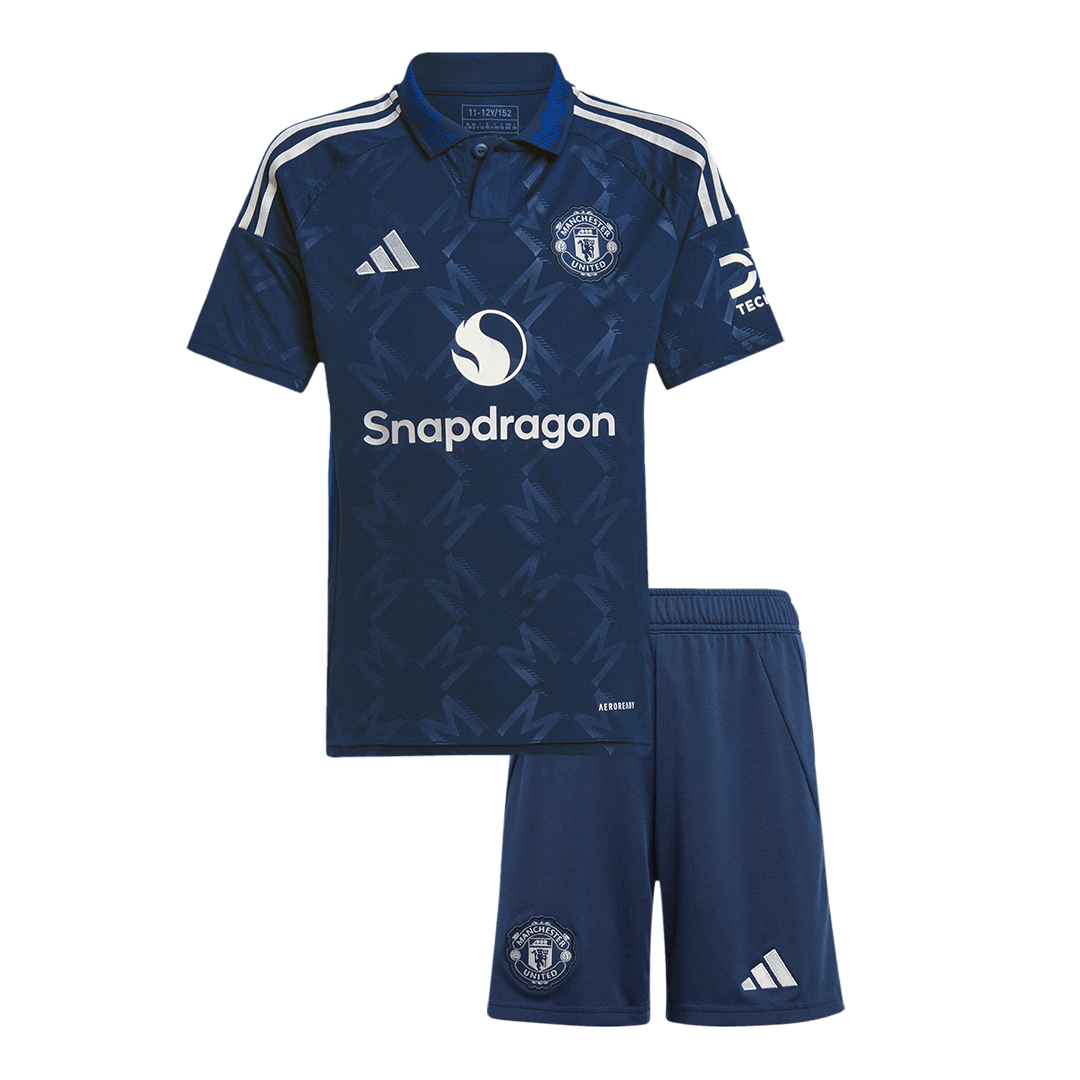 Kid's Manchester United Away Soccer Jersey Kit(Jersey+Shorts) 2024/25A