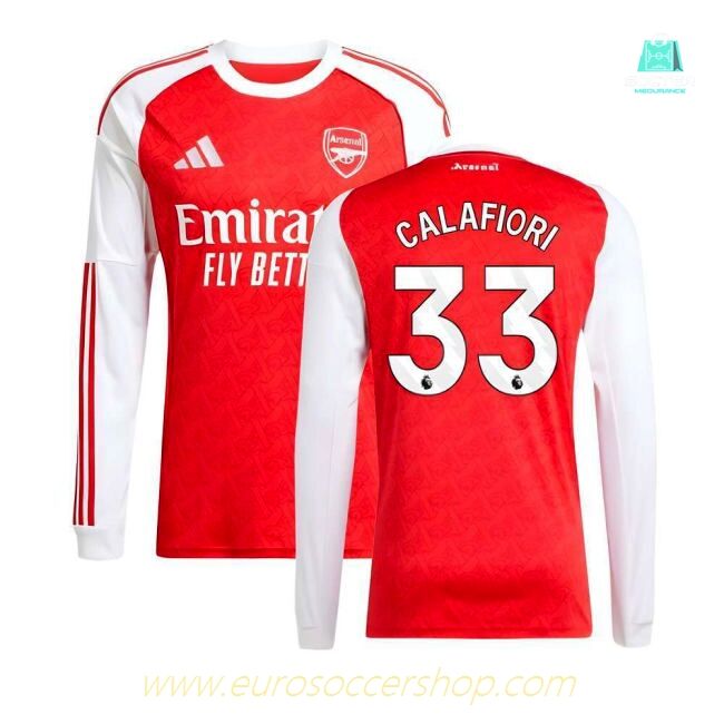 2025-2026 Arsenal Long Sleeve Home Shirt (Calafiori 33)