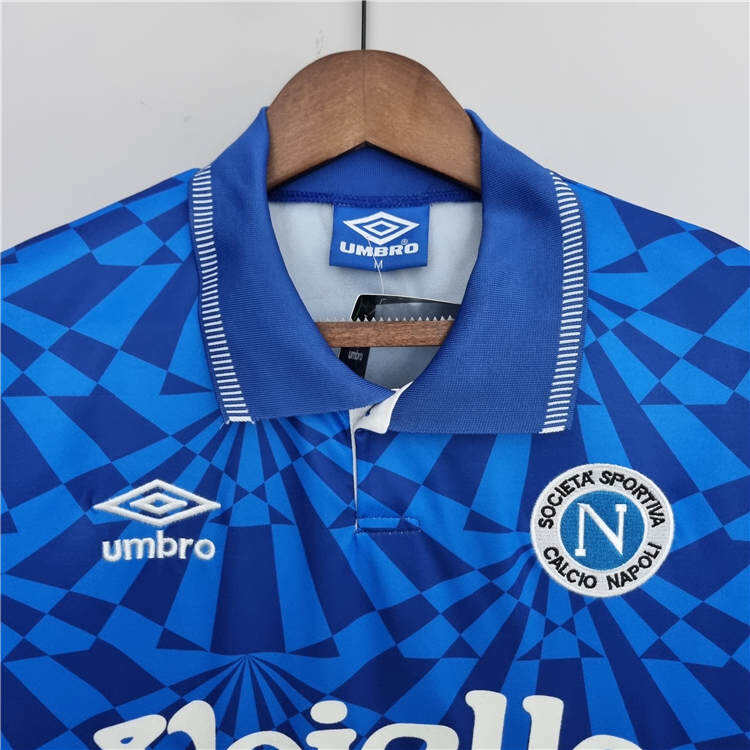 9193 Napoli Retro Football Shirt Home Blue Soccer Shirt - Official