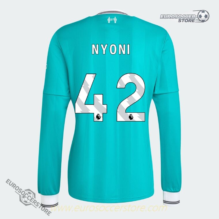 Liverpool's 25 - 26 Third Long Sleeve NYONI 42 Football Jersey