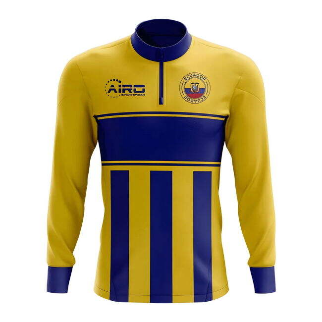 Football Ecuador Concept Football Half Zip Midlayer Top (Yellow-Blue)