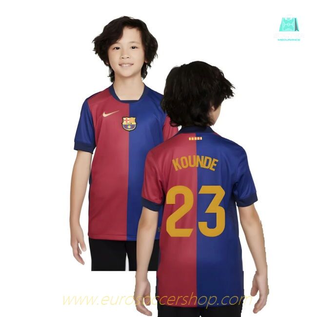 2024-2025 Barcelona Home Shirt (Sponsorless) - Kids (Kounde 23)