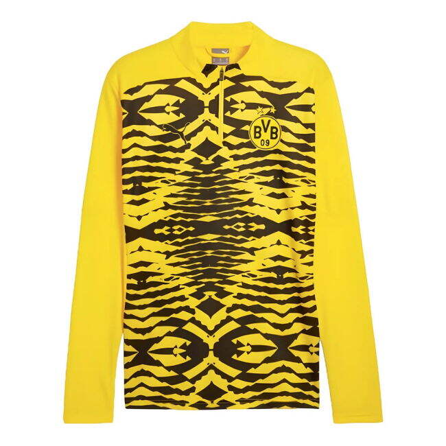 2024-2025 Borussia Dortmund Prematch 1/4 Zip Top (Yellow)