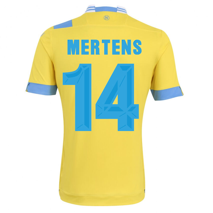 13-14 Napoli 14 Mertens Away Yellow Jersey Shirt - Official Replica