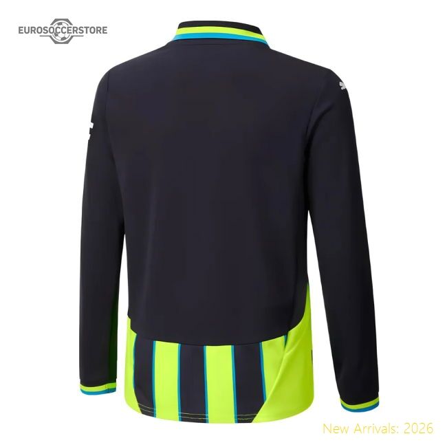Official 2024-2025 Man City Away Long Sleeve Shirt (kids) - Premium
