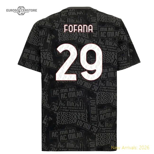 Best-Selling 2025-2026 Ac Milan Ftblculture Tee Aop (Black) (Fofana
