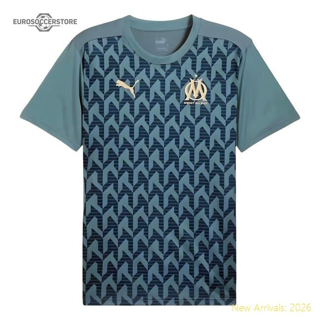 Premium 2024-2025 Marseille Pre-Match Shirt (Bold Blue)