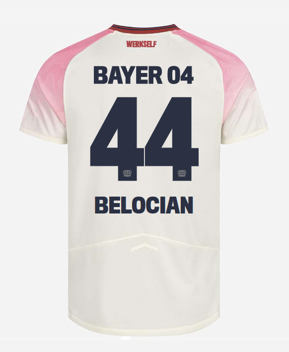 Bayer 04 Leverkusen 25-26 Season Away Jersey Featuring BELOCIAN with Number 44