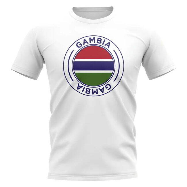 Top-Tier World-Class Gambia Football Badge T-Shirt (White)