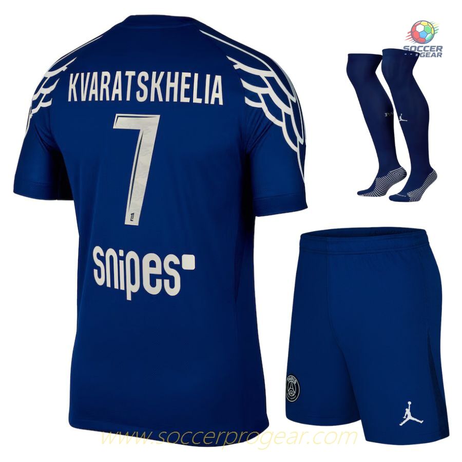 PSG High Quality Fourth 2024-2025 Season Kvaratskhelia Youth Jersey Set Football Jersey